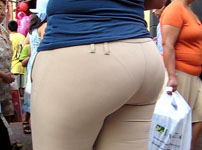 tight trouser with visible panties